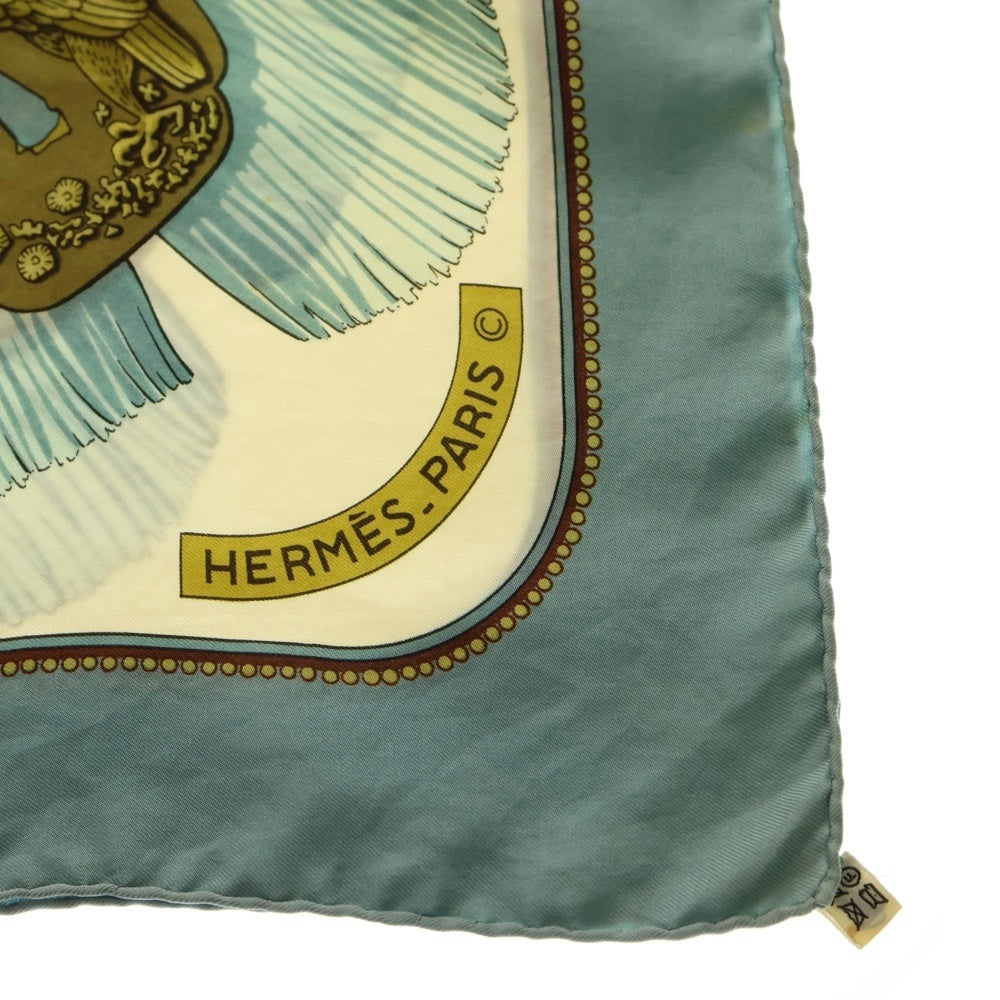 HERMES(エルメス) カレ90 TSUBASU スカーフ ライトブルー×ベージュ