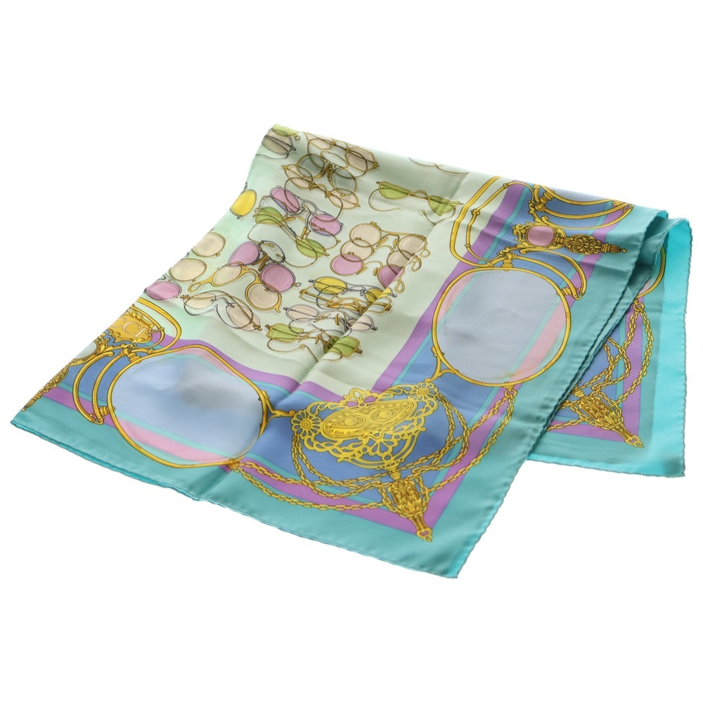 GUCCI(グッチ) スカーフ ハンカチ 鏡 ミラー ライトブルー×パープル