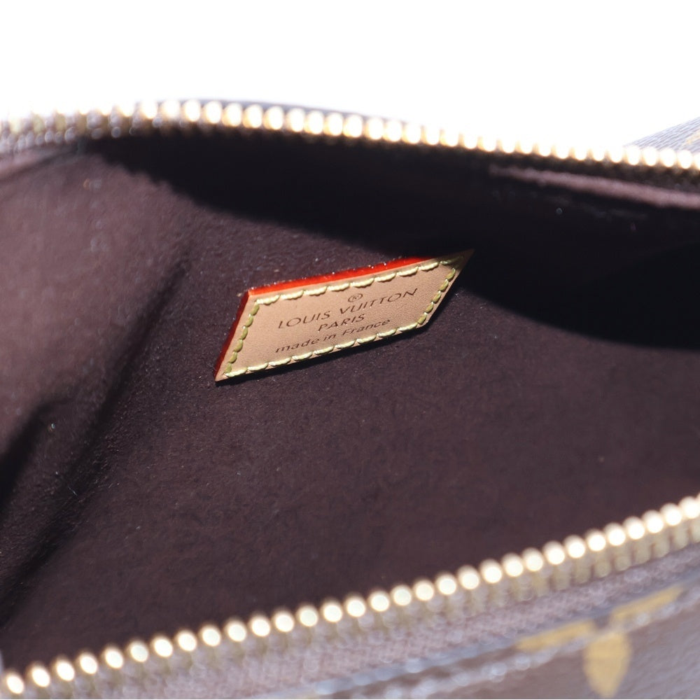 LOUIS VUITTON(ルイヴィトン) モノグラム サイドトランクMM ショルダーバッグ ブラウン レザー×PVC M46358 ゴールド金具