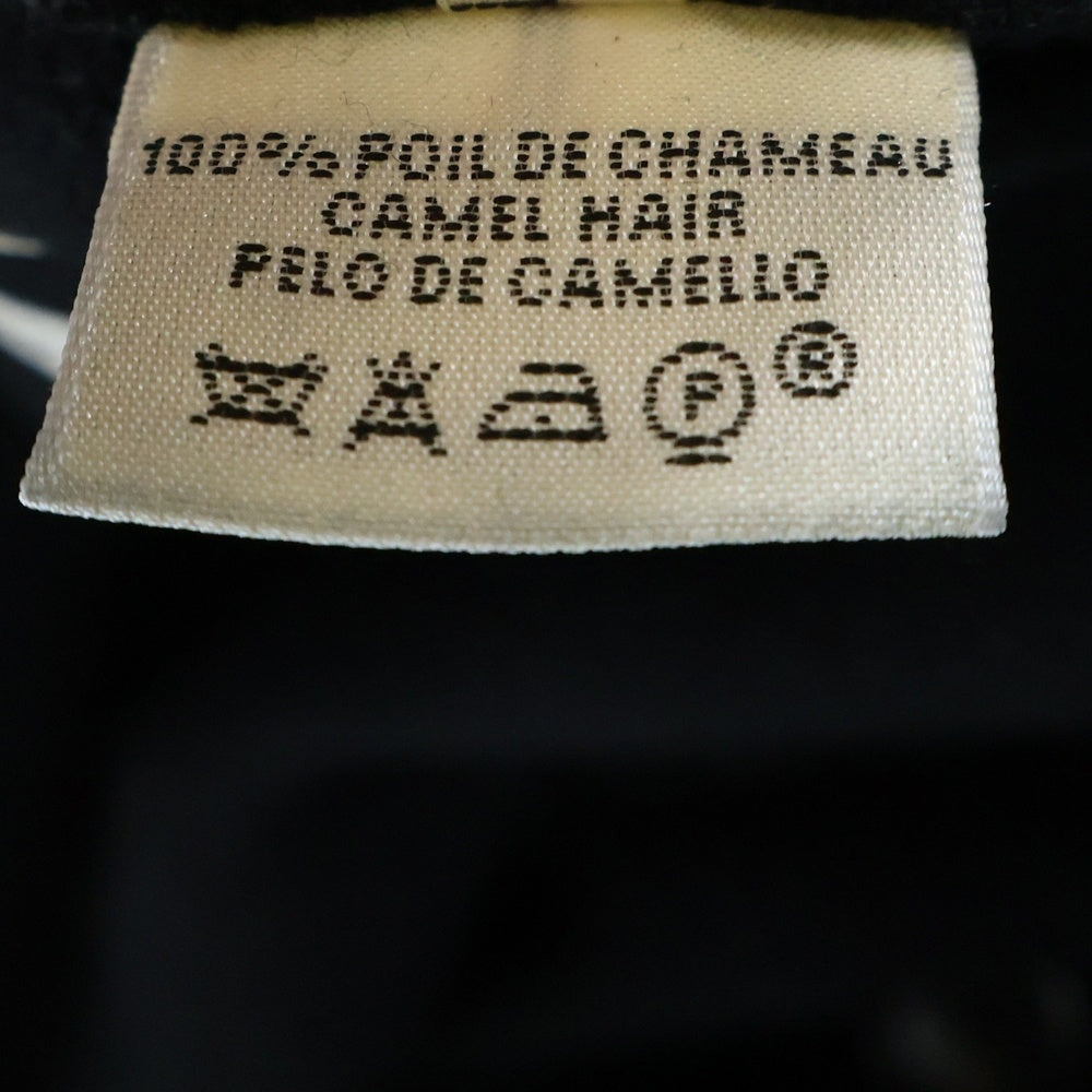 HERMES(エルメス) マルジェラ期 リバーシブル キャメル ビスコース ノーカラー ラグランスリーブ 4B ロング コート ブラック