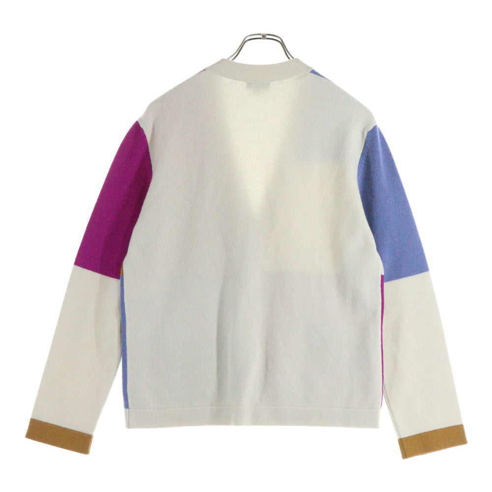 CHANEL カシミヤ100% バイカラー ココマーク金具 カーディガン 38 CHANEL カシミヤ100% バイカラー ココマーク金具 カーディガン 38