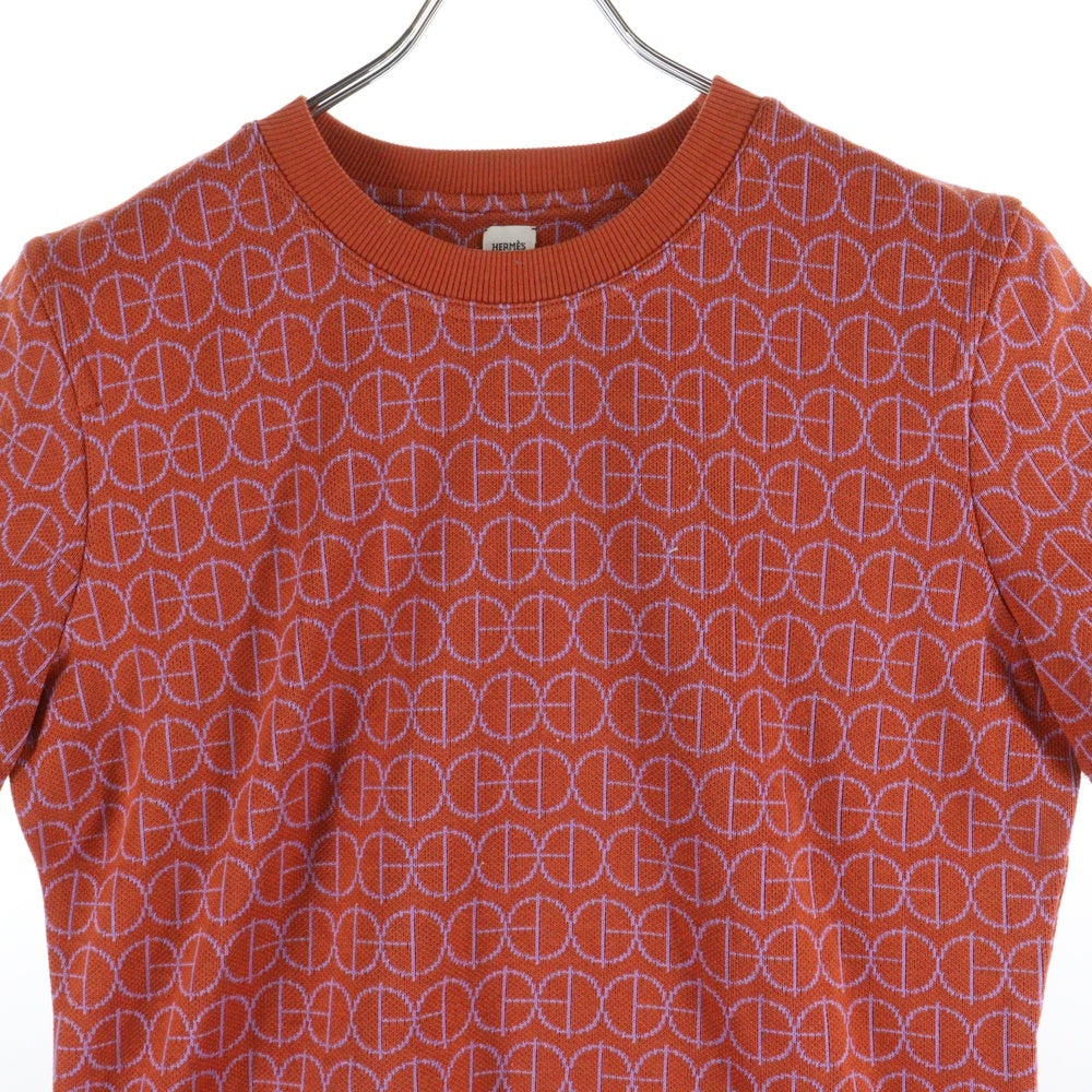 HERMES(エルメス) 22SS Hロゴジャガード 総柄 コットン クルーネック