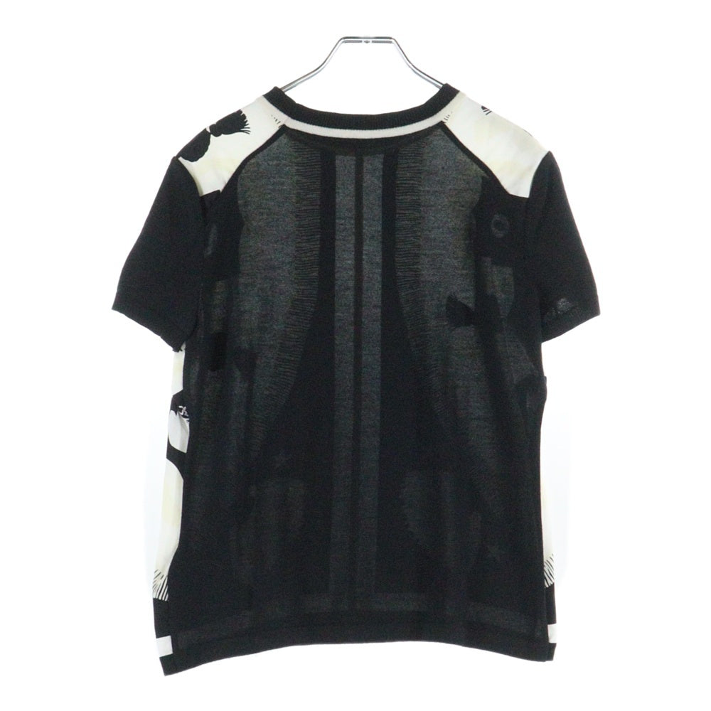 HERMES エルメス シルク切返し ニット 中古・古着通販】HERMES (エルメス) シルクスカーフ切替ニットシャツ