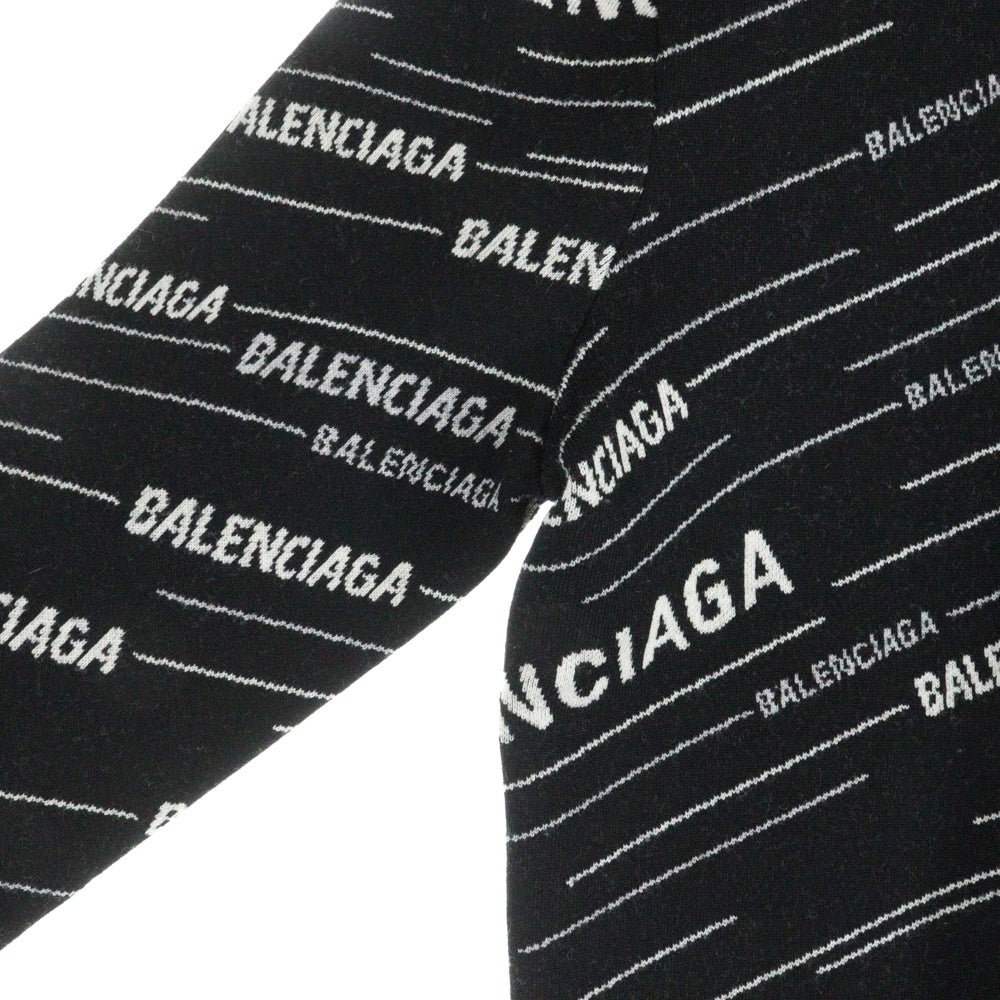 BALENCIAGA(バレンシアガ) オールオーバーロゴ ジャガード クルー