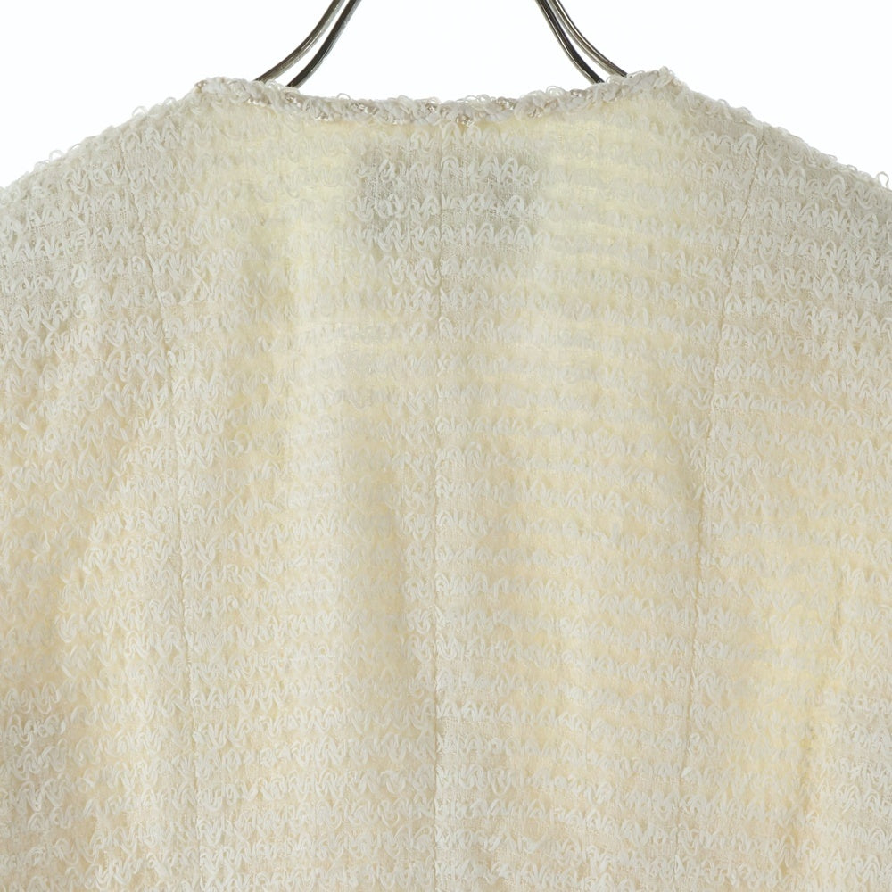 まとめ品　シャネル ツイードジャケット 00C ココマーク 銀ボタン アイボリー CHANEL シャネル ココボタン ツイード ジャケット 38｜Yahoo!フリマ