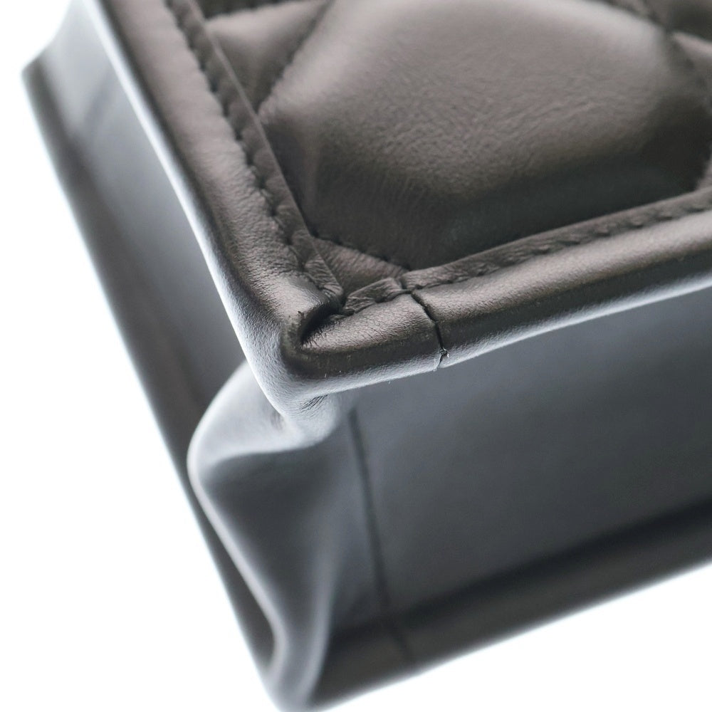 Christian Dior(クリスチャンディオール) ブックトートミニ マイクロカナージュ 2WAYバッグ ショルダーバッグ ハンドバッグ ブラック レザー ゴールド金具