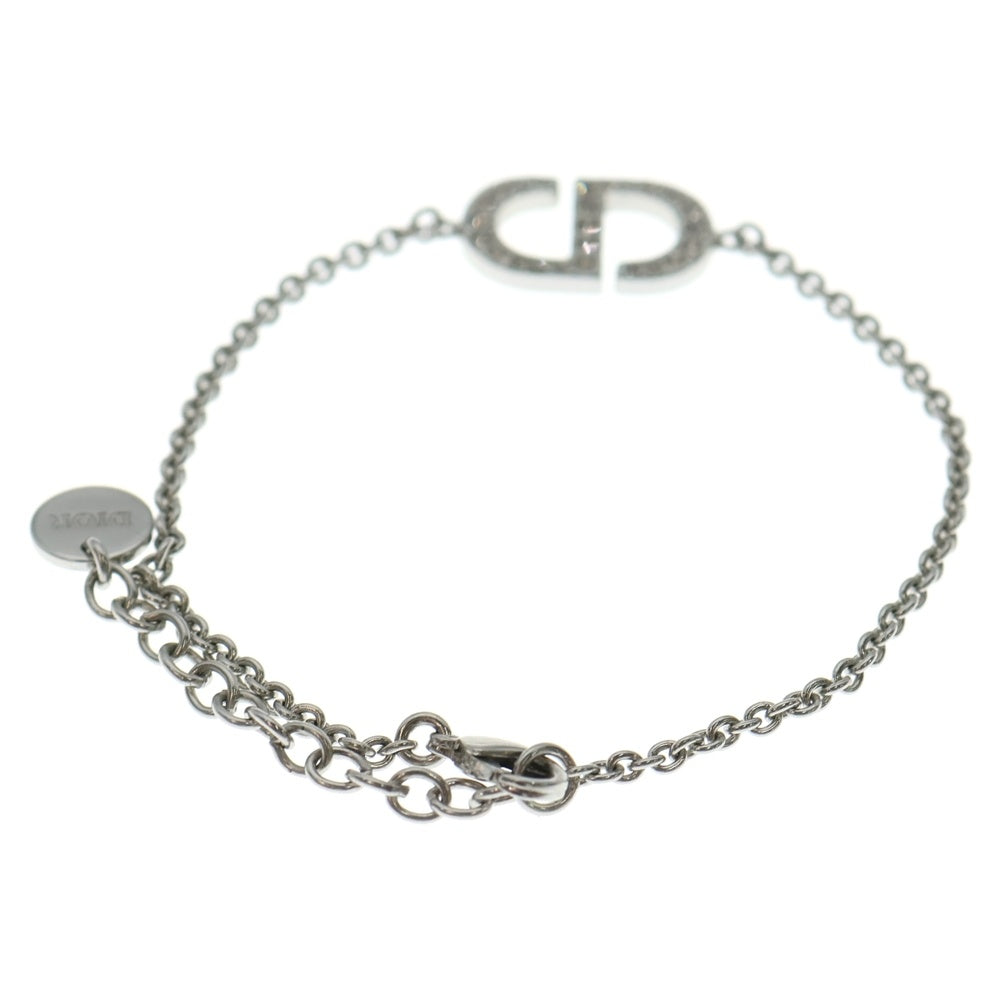 Christian Dior(クリスチャンディオール) CDロゴ ラインストーン ブレスレット シルバー