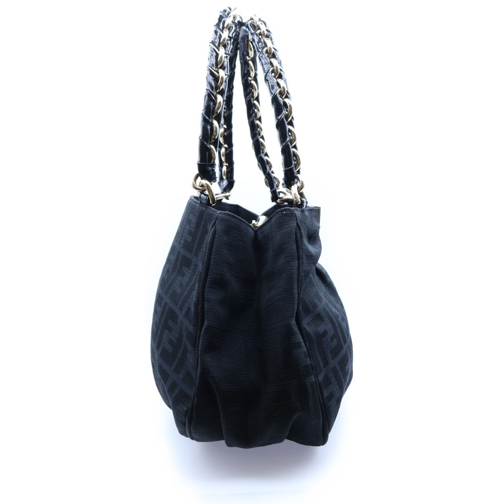 FENDI(フェンディ) ズッカ ミア チェーントートバッグ ハンドバッグ ブラック