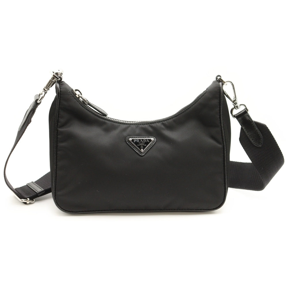 PRADA(プラダ) Re-Edition 2005 Re-Nylon ショルダーバッグ チェーンバッグ ブラック ナイロン 1BH204 シルバー金具