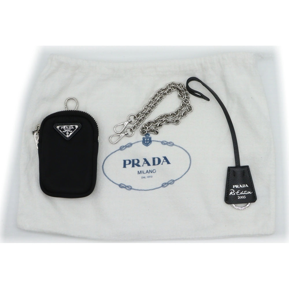 PRADA(プラダ) Re-Edition 2005 Re-Nylon ショルダーバッグ チェーンバッグ ブラック ナイロン 1BH204 シルバー金具