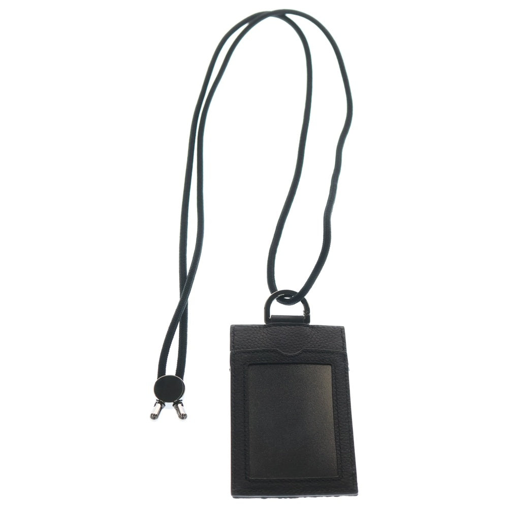 Christian Dior(クリスチャンディオール) バーティカル カードホルダー ショルダー ブラック レザー×キャンバス レディース