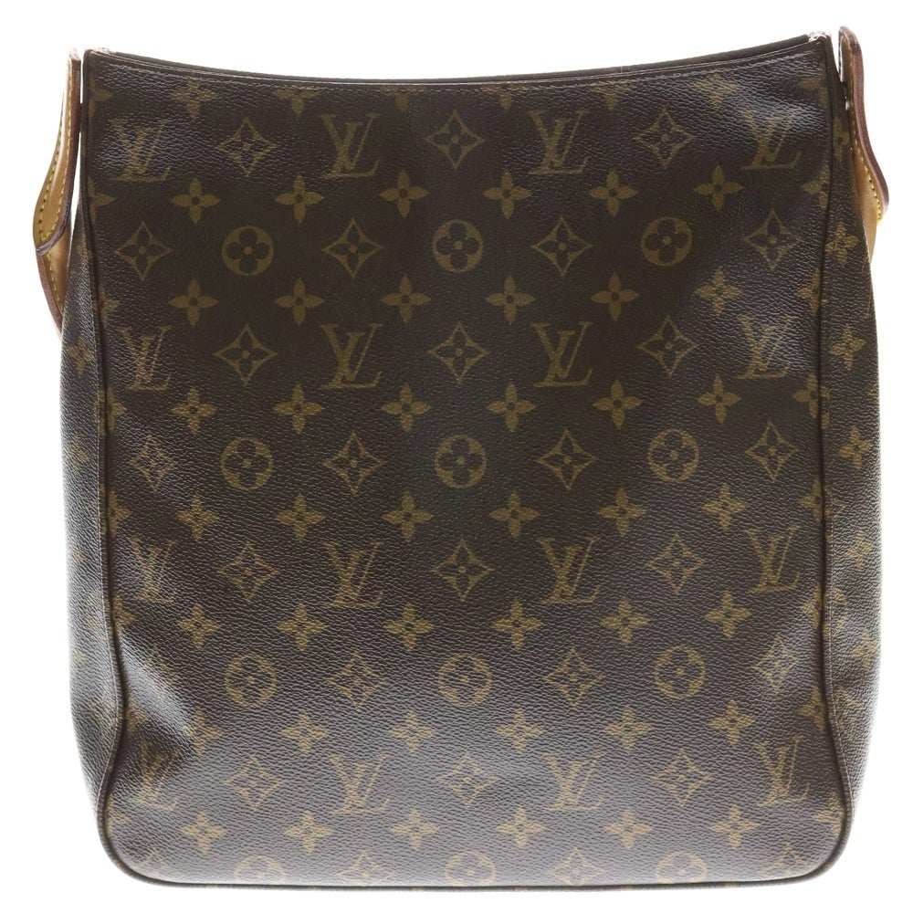 LOUIS VUITTON(ルイヴィトン) モノグラム ルーピングGM ハンドバッグ ワンショルダーバッグ ブラウン レザー×PVC M51145 ゴールド金具 レディース