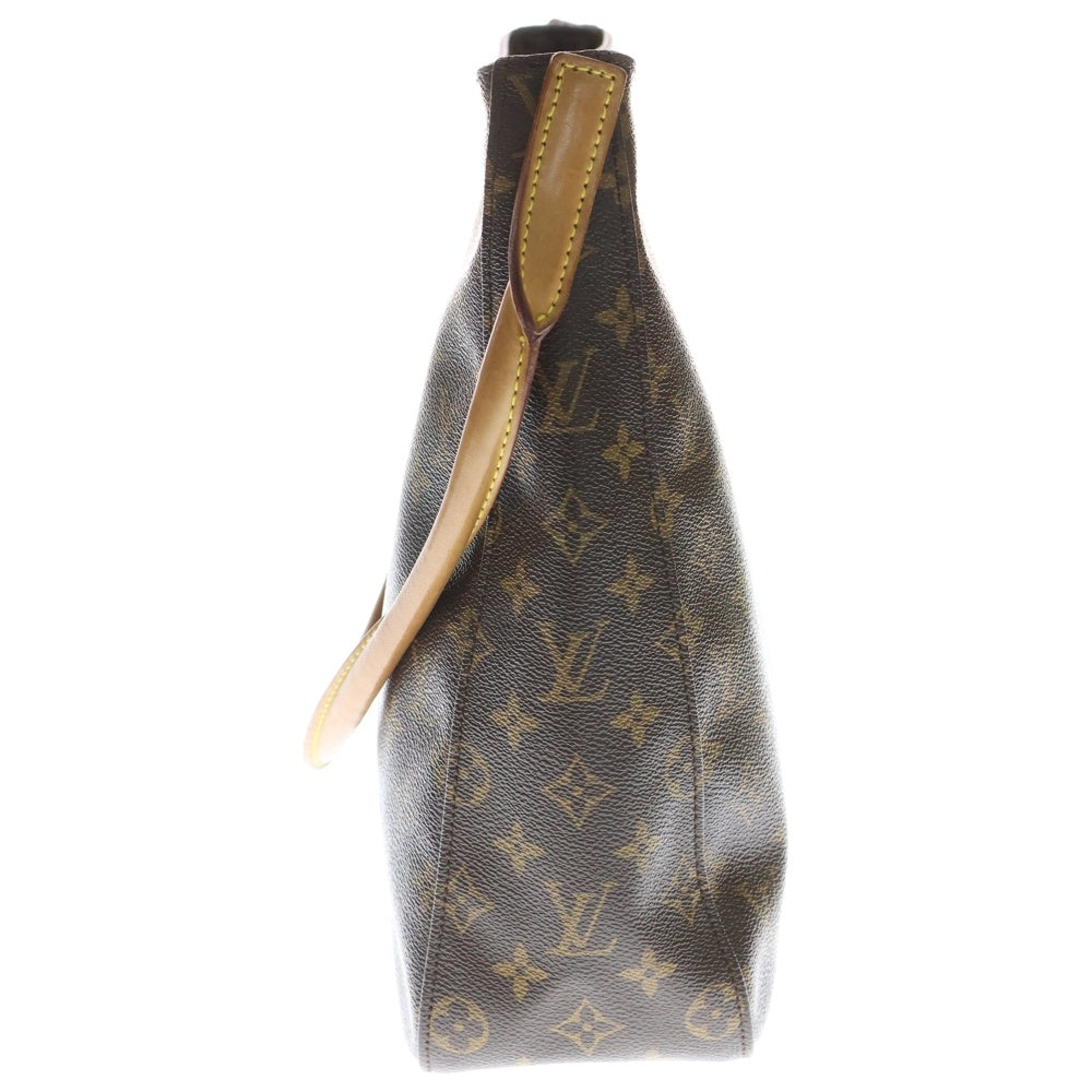 LOUIS VUITTON(ルイヴィトン) モノグラム ルーピングGM ハンドバッグ ワンショルダーバッグ ブラウン レザー×PVC M51145 ゴールド金具 レディース