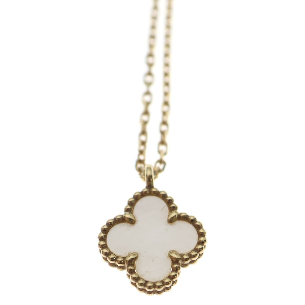 Van Cleef & Arpels(ヴァンクリーフアンドアーペル) スウィート アルハンブラ マザーオブパール ネックレス Au750 K18 YG イエローゴールド VCARF69100 レディース
