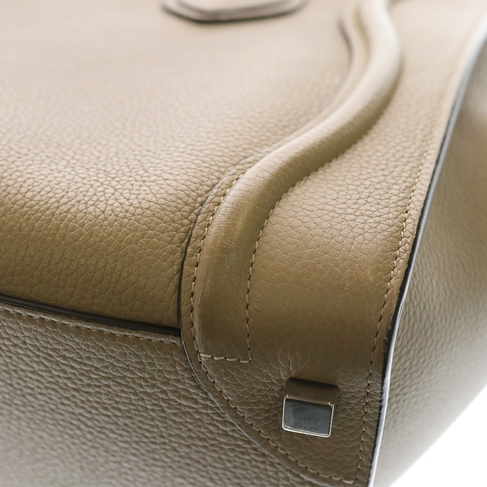 CELINE(セリーヌ) ラゲージ マイクロ ベージュ レザー ハンドバッグ