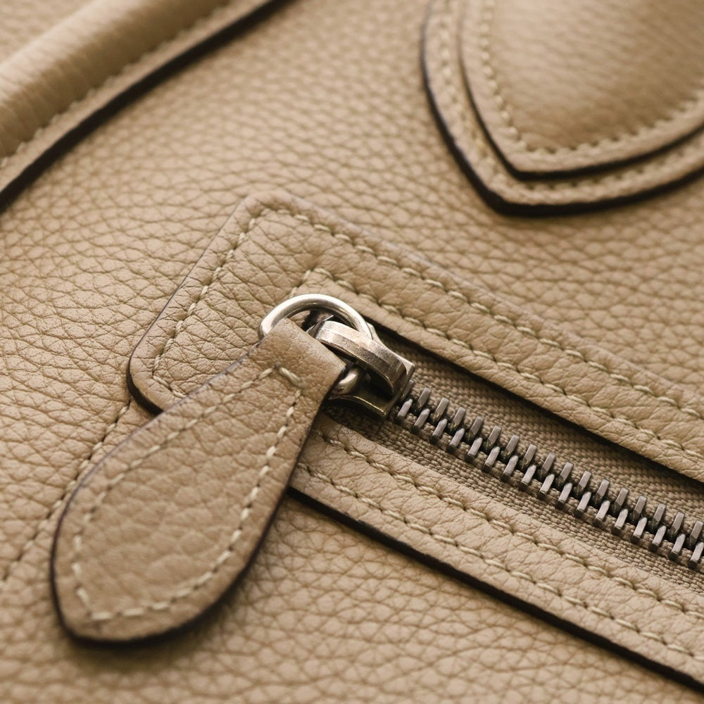 CELINE(セリーヌ) ラゲージ マイクロ ベージュ レザー ハンドバッグ