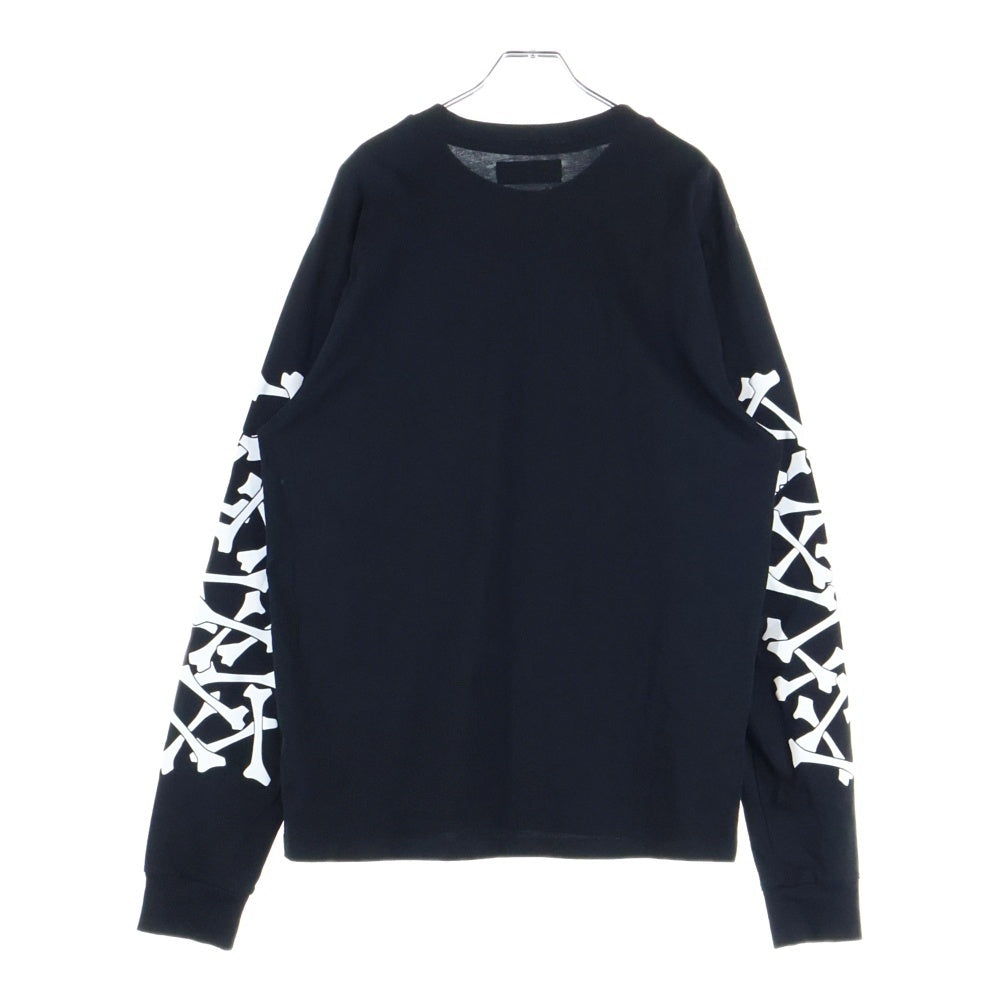 AMIRI(アミリ) BONES STACKED LONG SLEEVE TEE ボーン スタック ロゴプリント ロングスリーブ 長袖Tシャツ カットソー ブラック AMJYTE1076