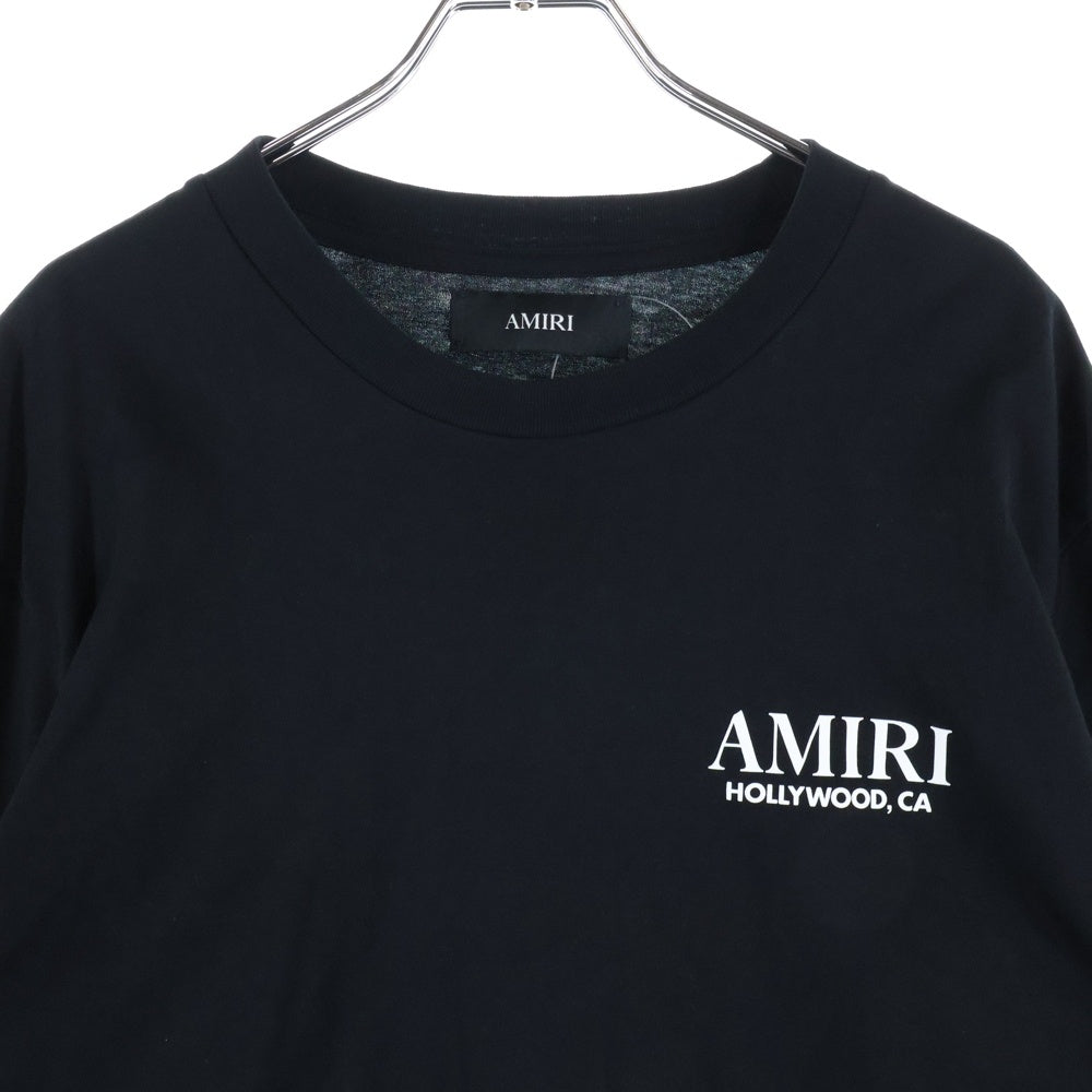 AMIRI(アミリ) BONES STACKED LONG SLEEVE TEE ボーン スタック ロゴプリント ロングスリーブ 長袖Tシャツ カットソー ブラック AMJYTE1076