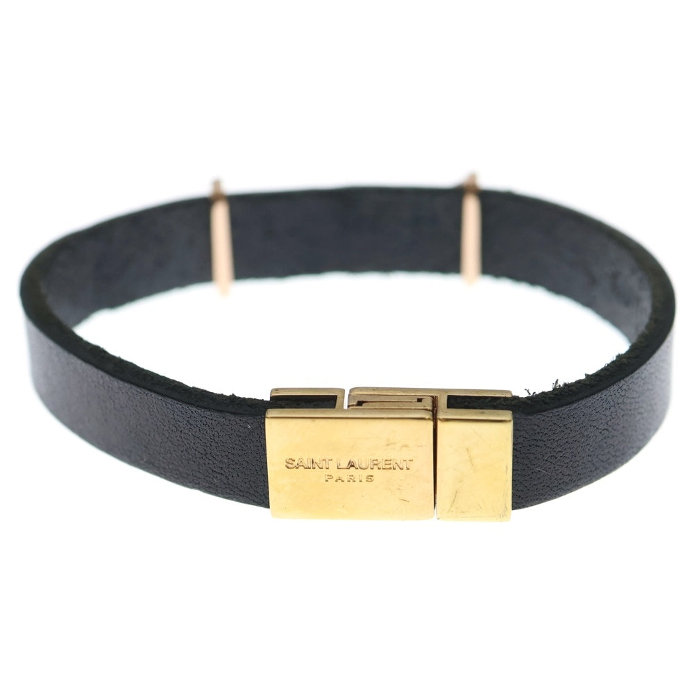 SAINT LAURENT PARIS(サンローランパリ) ロゴ ブレスレット ブラック