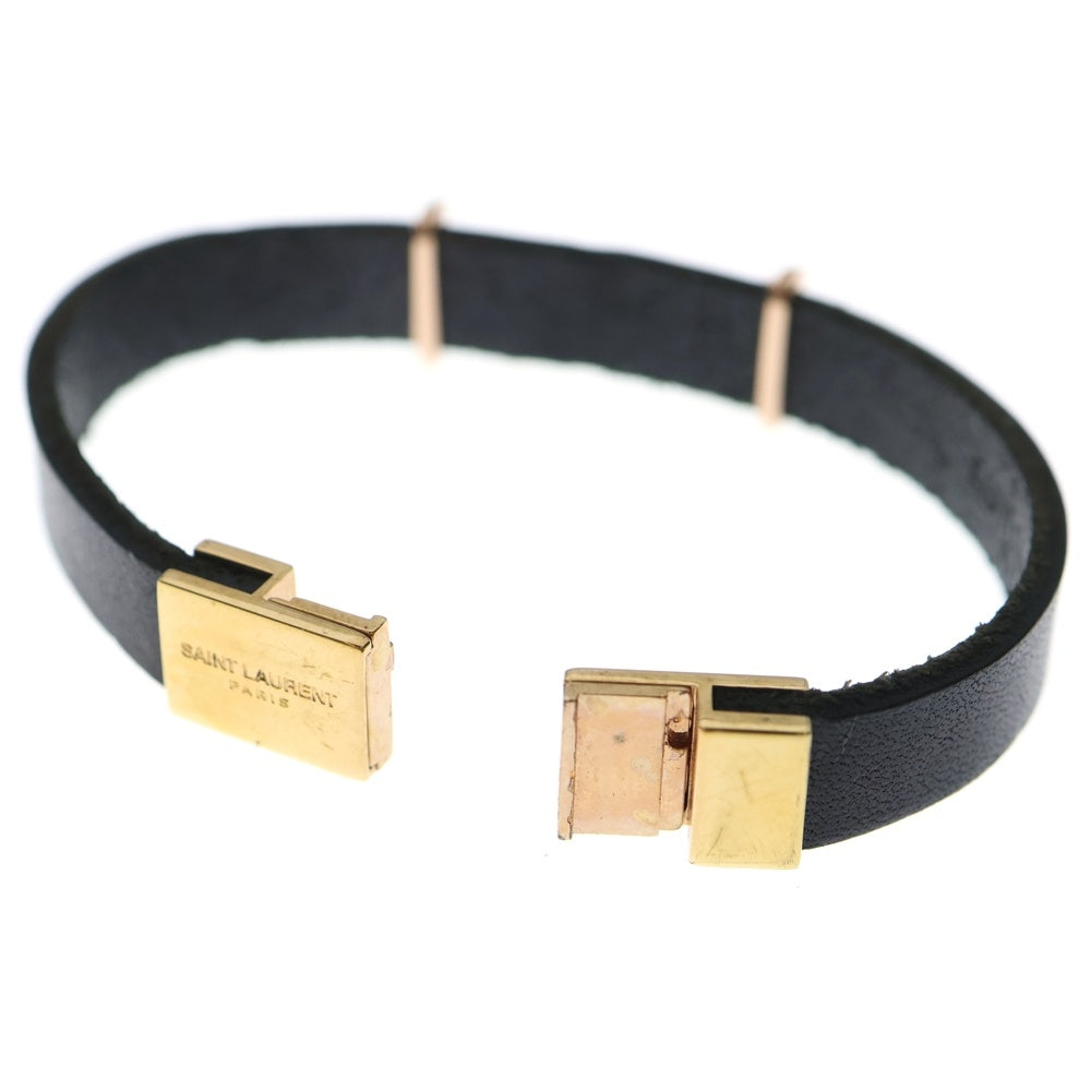 SAINT LAURENT PARIS(サンローランパリ) ロゴ ブレスレット ブラック