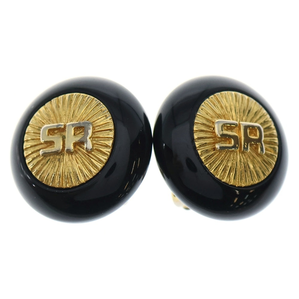 SONIA RYKIEL(ソニアリキエル) ロゴイヤリング ゴールド×ブラック GP アクセサリー レディース