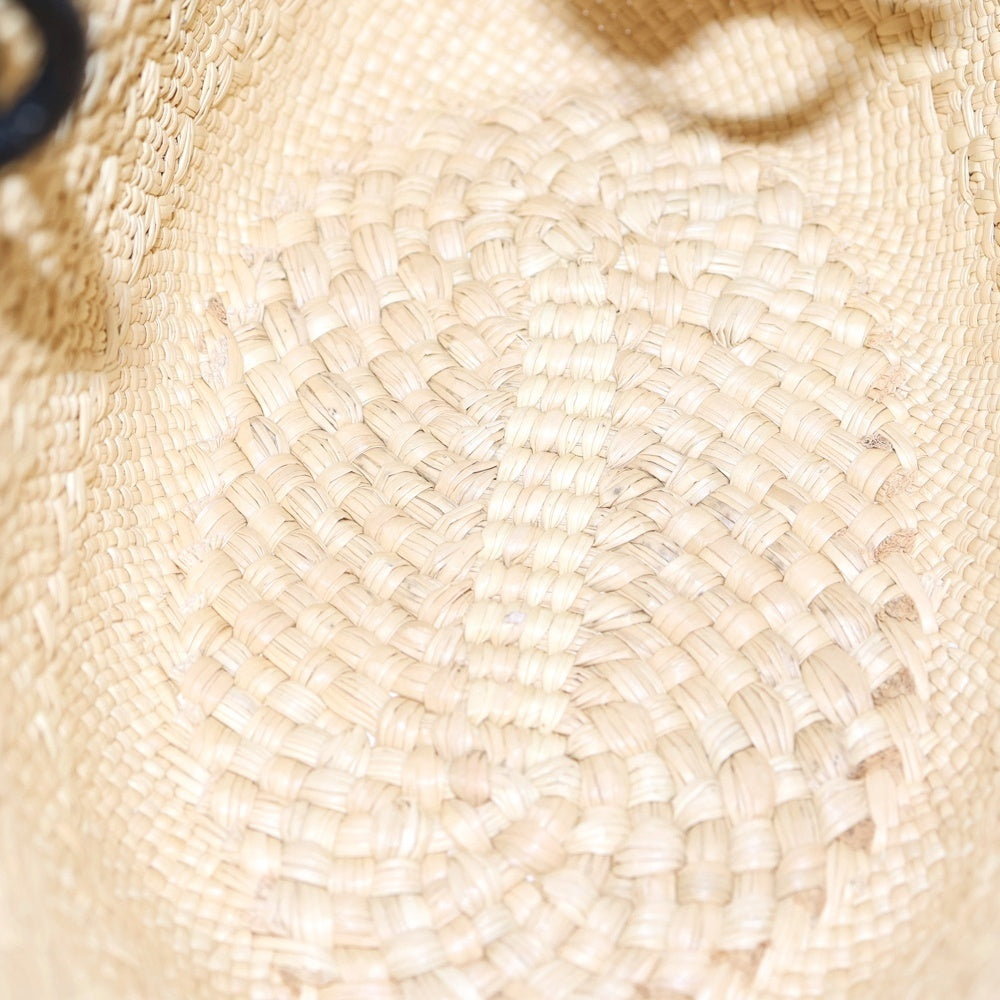 LOEWE(ロエベ) アナグラム ハンドバッグ カゴバッグ ベージュ×ブラック レザー×ラフィア レディース