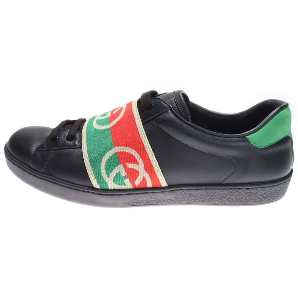 GUCCI(グッチ) GGバンド レザーローカットスニーカー ブラック 643486
