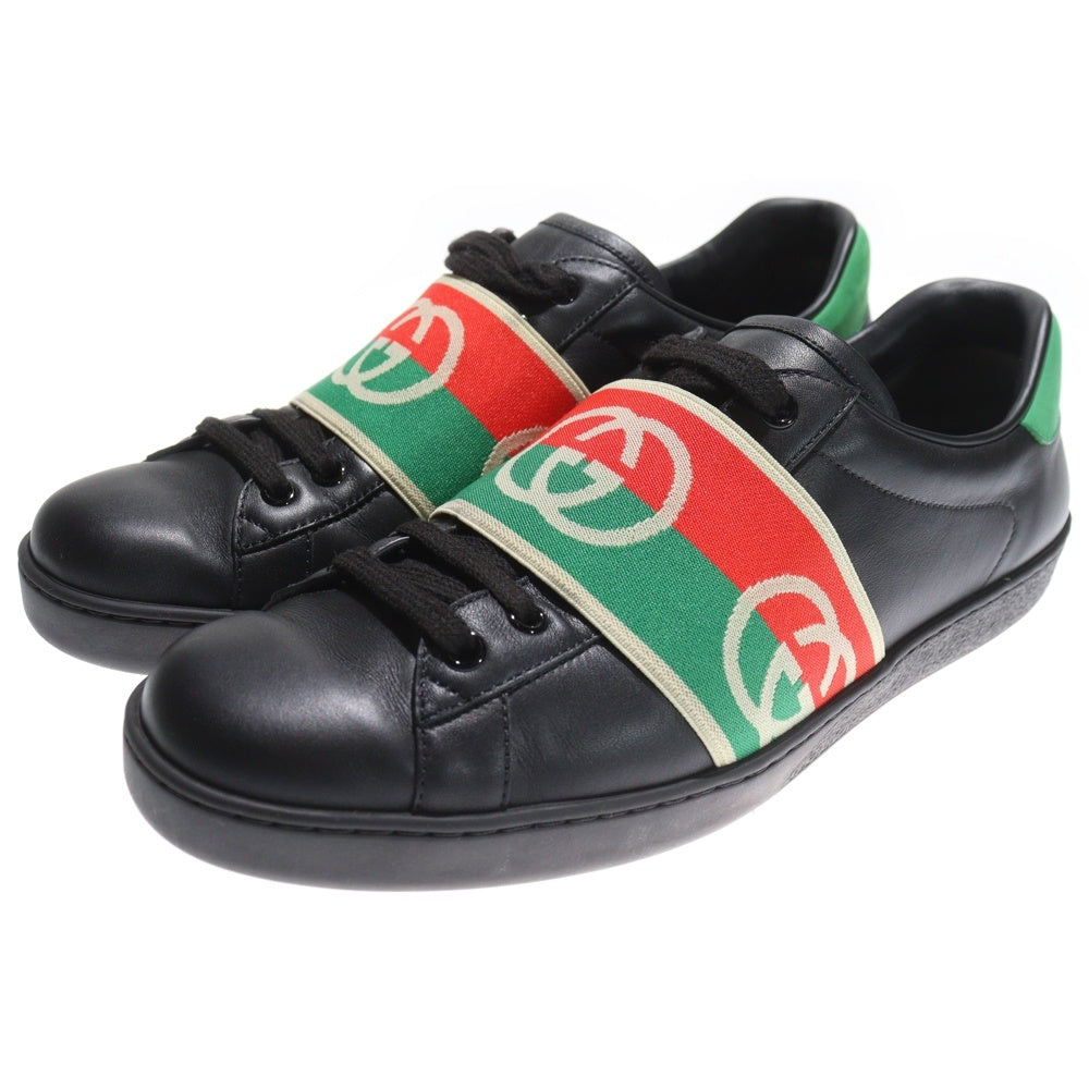 GUCCI(グッチ) GGバンド レザーローカットスニーカー ブラック 643486