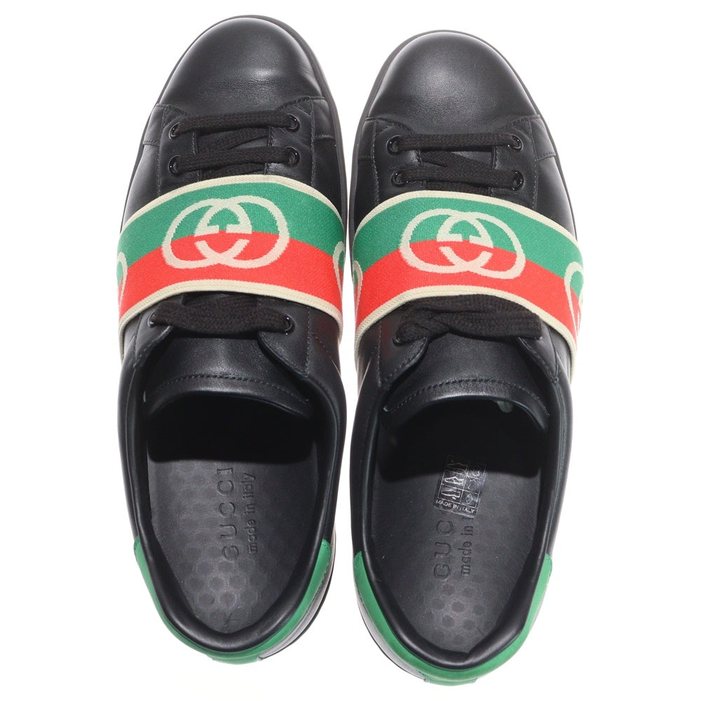 GUCCI(グッチ) GGバンド レザーローカットスニーカー ブラック 643486