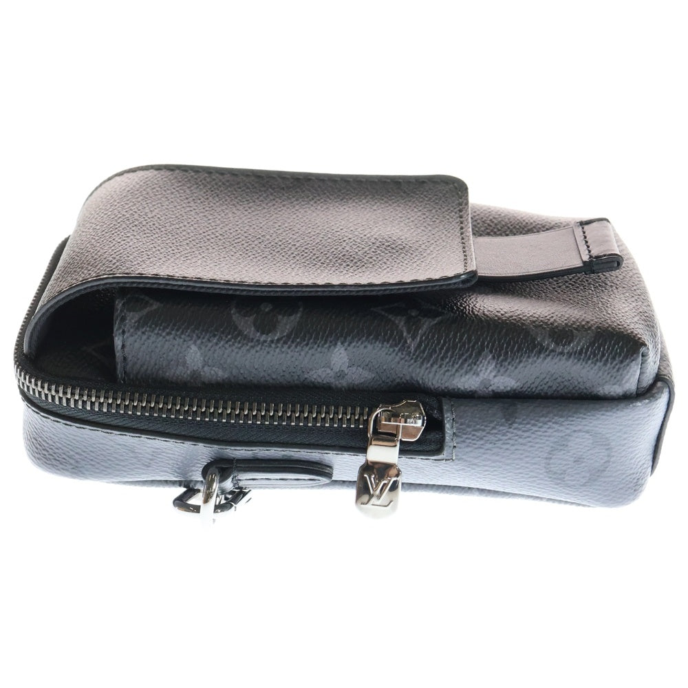 LOUIS VUITTON(ルイヴィトン) モノグラム エクリプス ダブルフォンポーチ ショルダーバッグ ブラック×グレー PVC M81321 ブラック金具 レディース