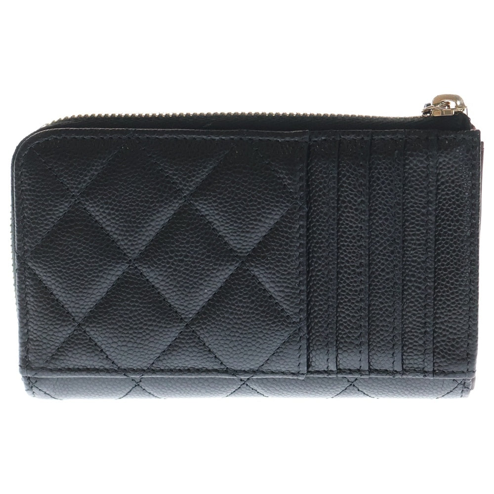 CHANEL(シャネル) ココマーク 小銭入れ フラグメントケース 小物入れ ポーチ ブラック キャビアスキン ゴールド金具 レディース