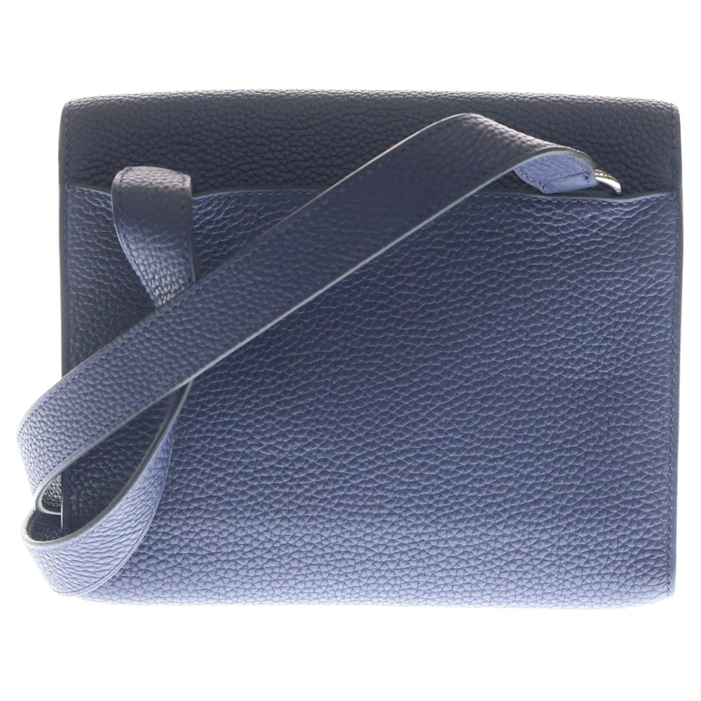 HERMES(エルメス) サックアデペッシュ21 ブルーニュイ トゴ レザー ショルダーバッグ シルバー金具 ネイビー U刻印 レディース