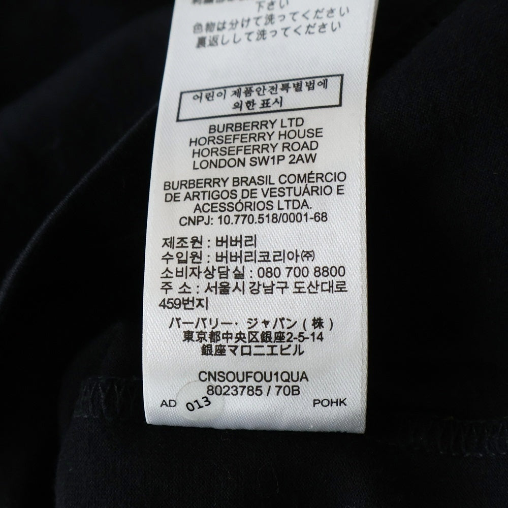 BURBERRY(バーバリー) TBロゴ刺繍 クルーネック 半袖Tシャツ カットソー ブラック 8023785