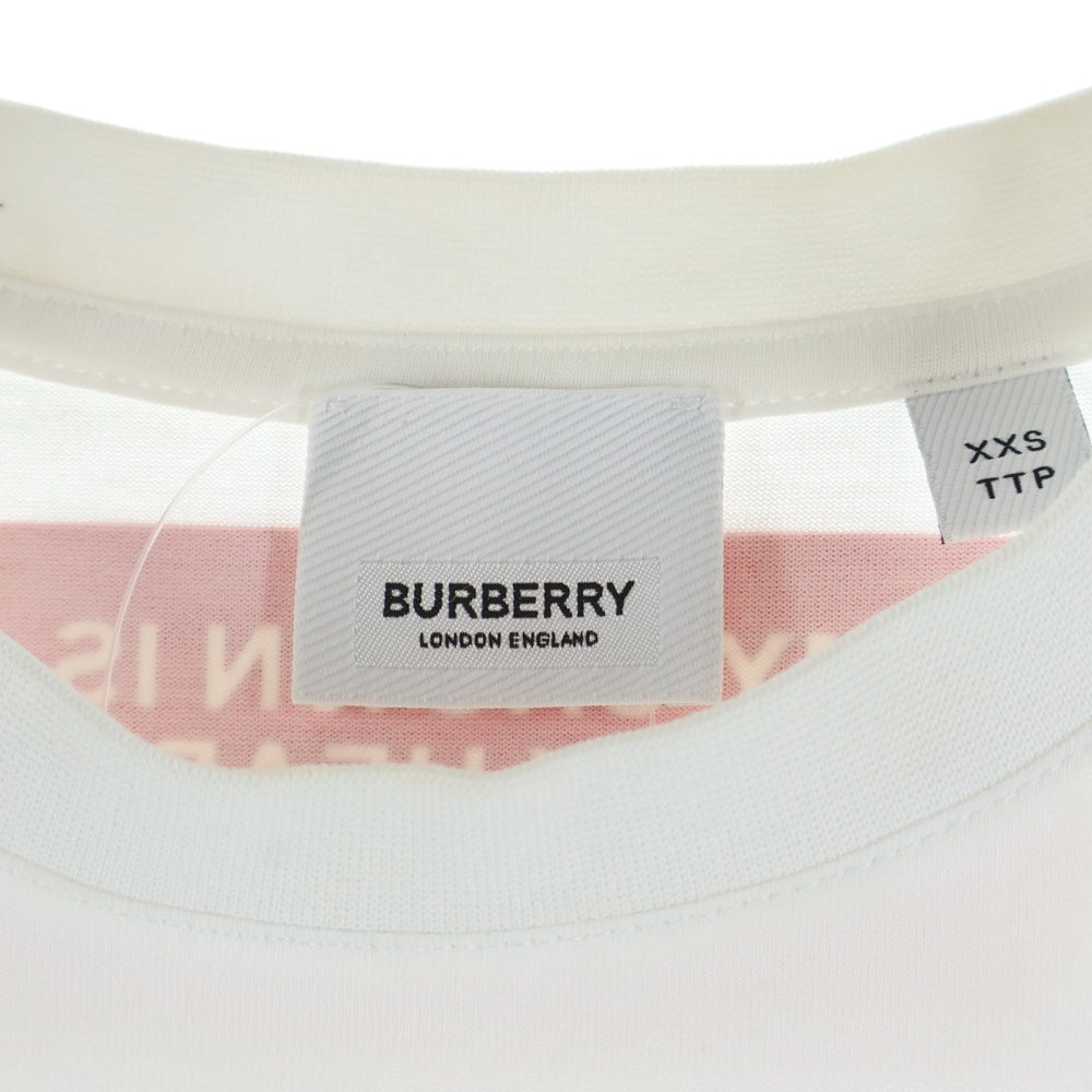 BURBERRY(バーバリー) 21SS HORSEFERRY ホースフェリー ロゴプリント クルーネック 半袖Tシャツ カットソー ホワイト 8017103