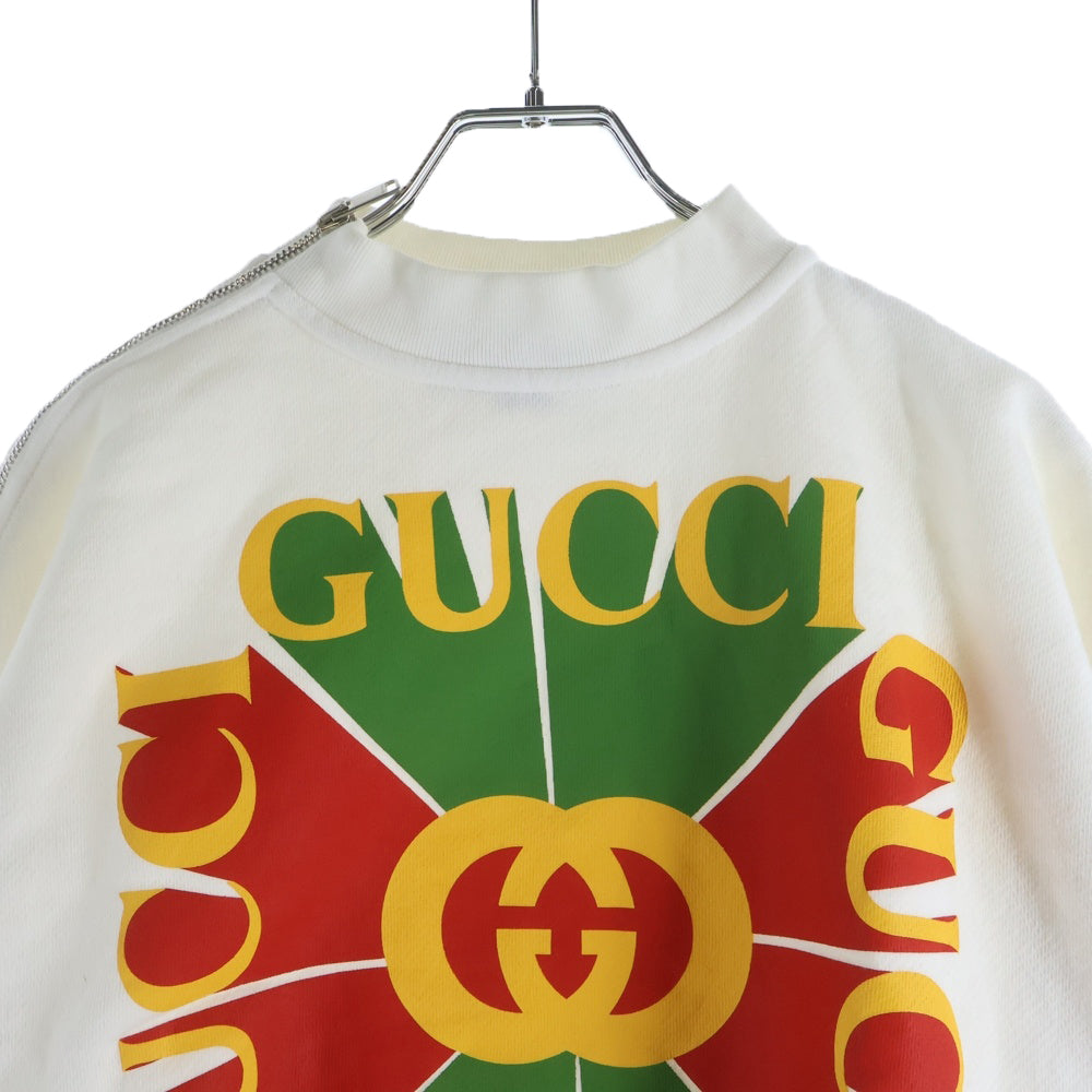 GUCCI(グッチ) GGロゴ ジップアップモックネックスウェットシャツ ホワイト 717406 レディース