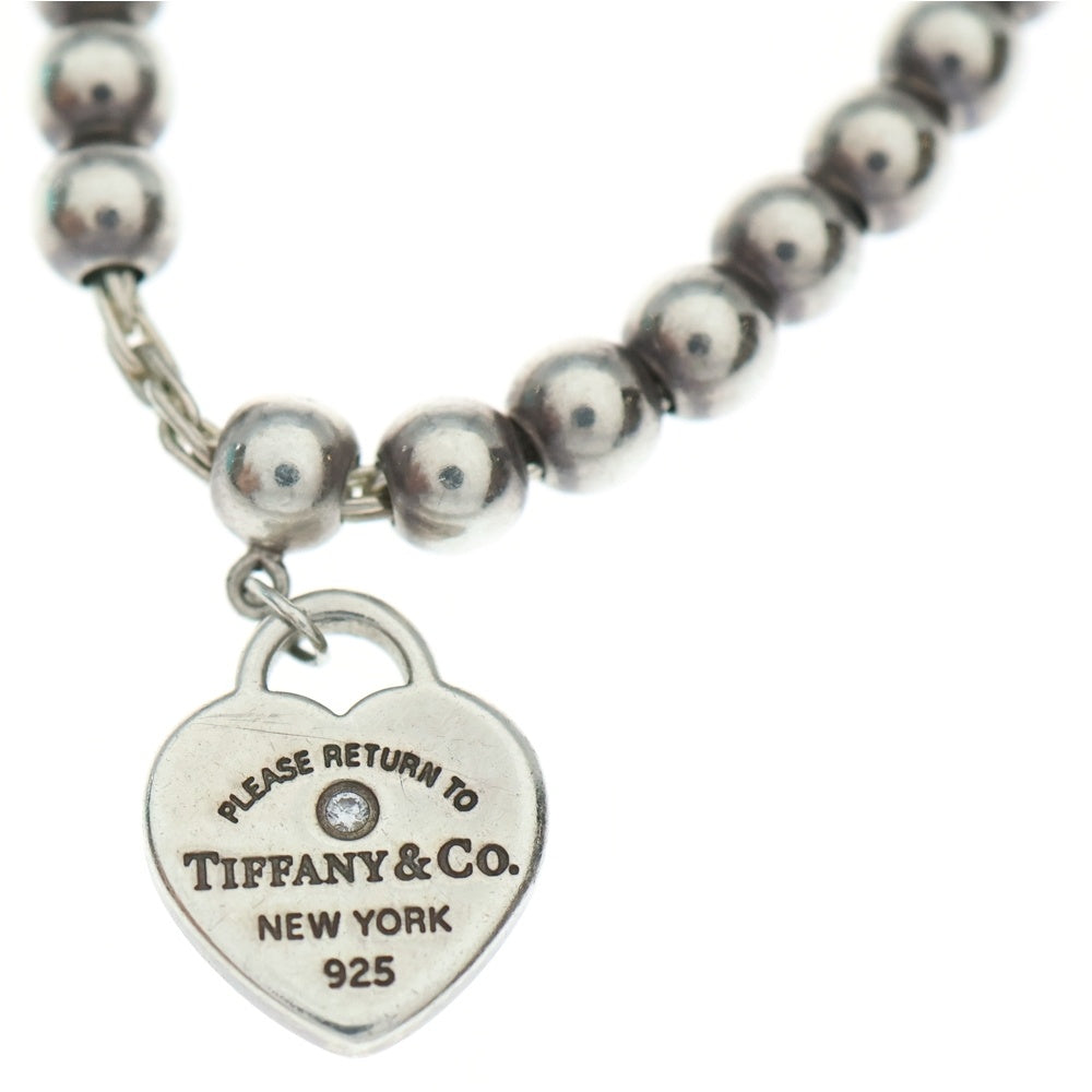 TIFFANY & Co.(ティファニー) リターントゥ ブルーハート タグ ビーズブレスレット AG925 シルバー アクセサリー レディース