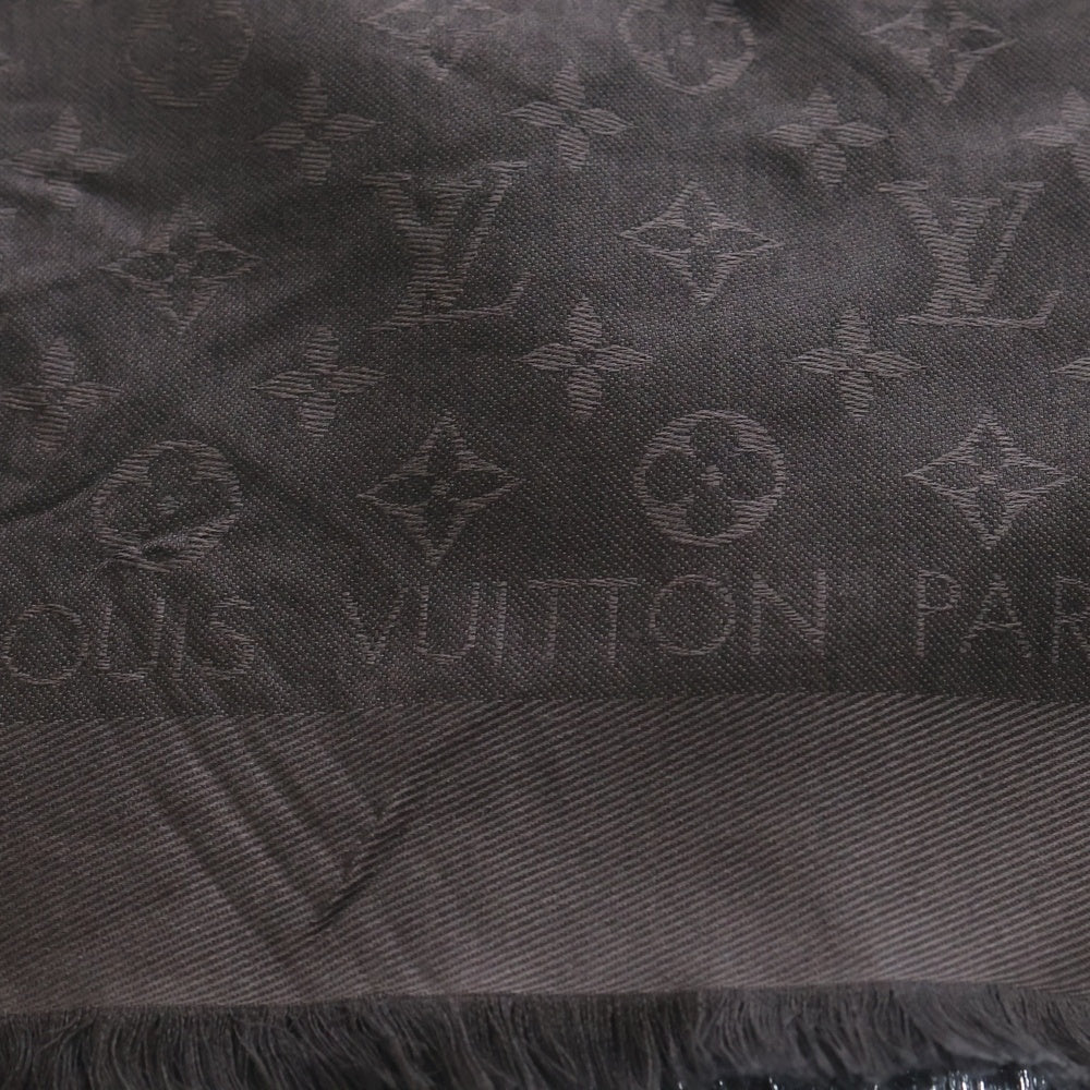 LOUIS VUITTON(ルイヴィトン) ショール・モノグラム アントラシット マフラー ストール シルク×ウール ブラック ダークグレー M74752 レディース