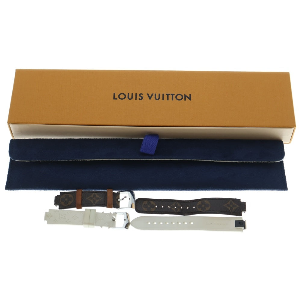 LOUIS VUITTON(ルイヴィトン) タンブールMM モノグラムホワイト文字盤 SSx革/QZ クォーツ 腕時計 QA116