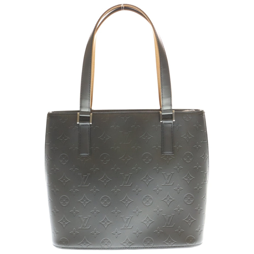 LOUIS VUITTON(ルイヴィトン) モノグラムマット ストックトン トートバッグ ハンドバッグ ブラック×ブラウン レザー M55112 ゴールド金具 レディース