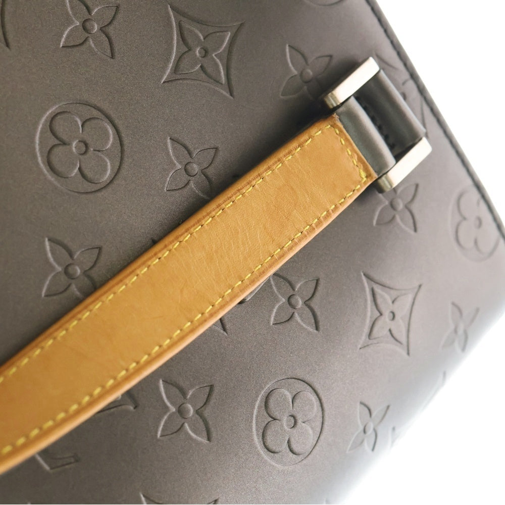 LOUIS VUITTON(ルイヴィトン) モノグラムマット ストックトン トートバッグ ハンドバッグ ブラック×ブラウン レザー M55112 ゴールド金具 レディース