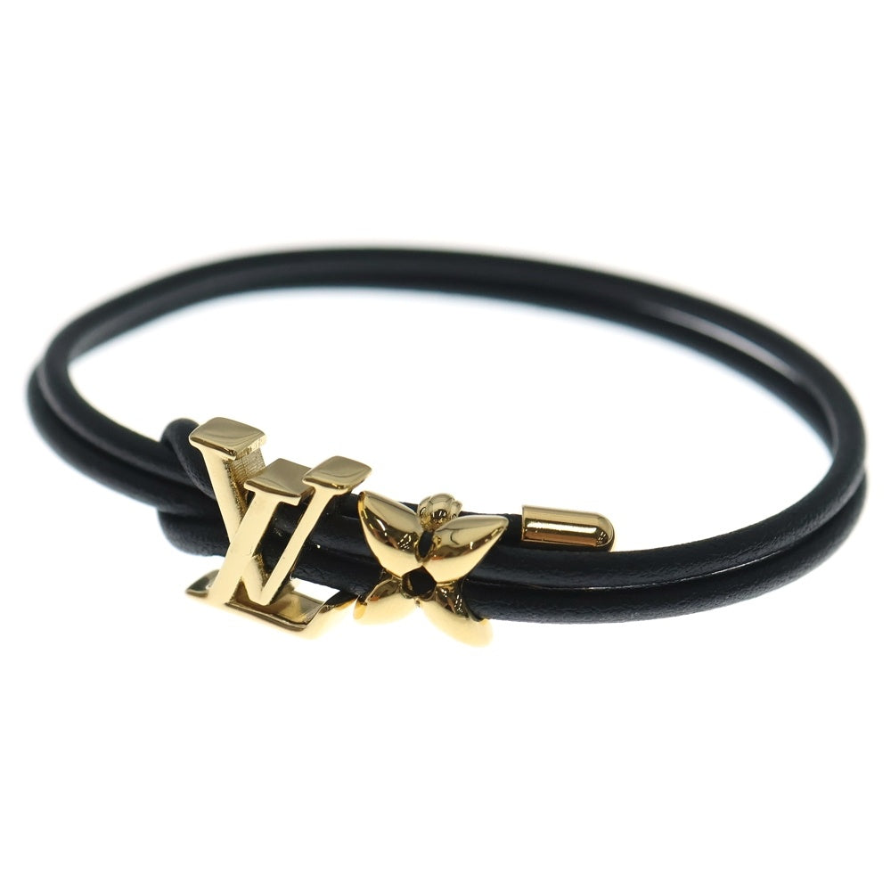 LOUIS VUITTON(ルイヴィトン) ブルーム ブレスレット レザー ブラック M8142Z ゴールド金具 レディース