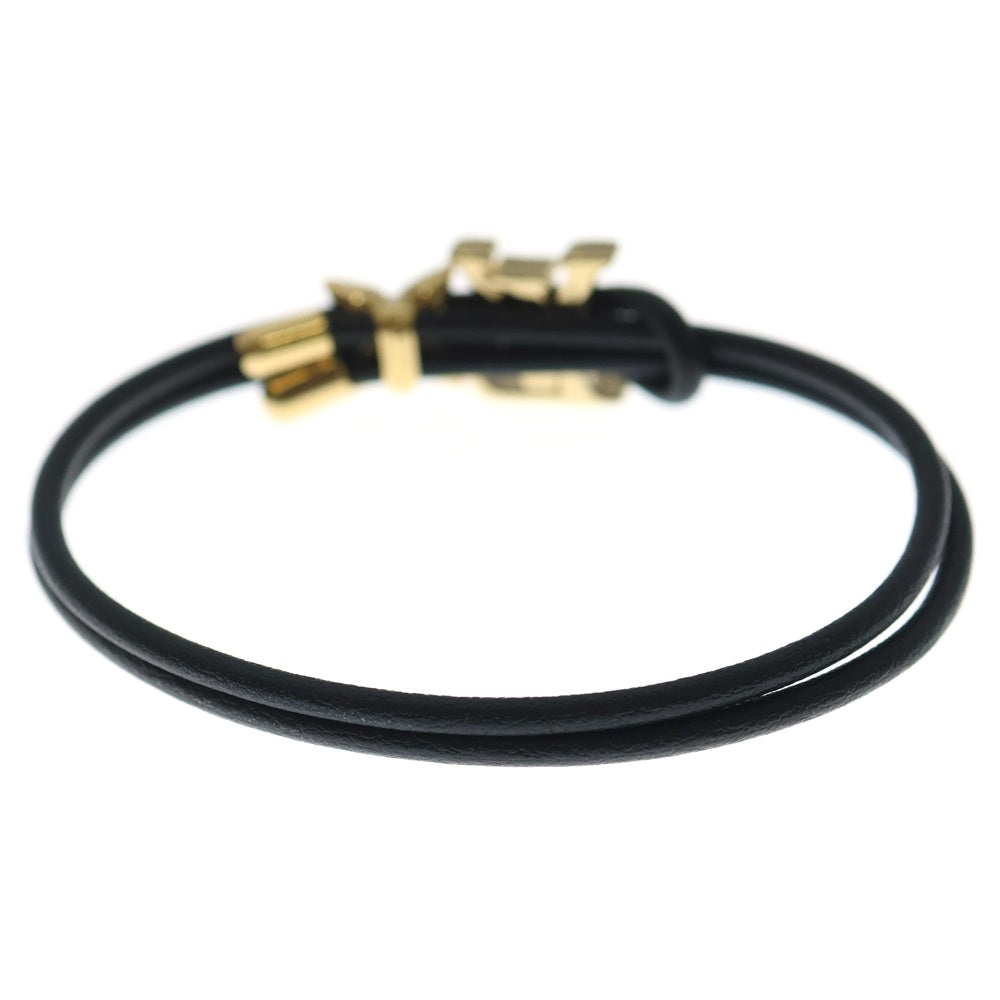 LOUIS VUITTON(ルイヴィトン) ブルーム ブレスレット レザー ブラック M8142Z ゴールド金具 レディース