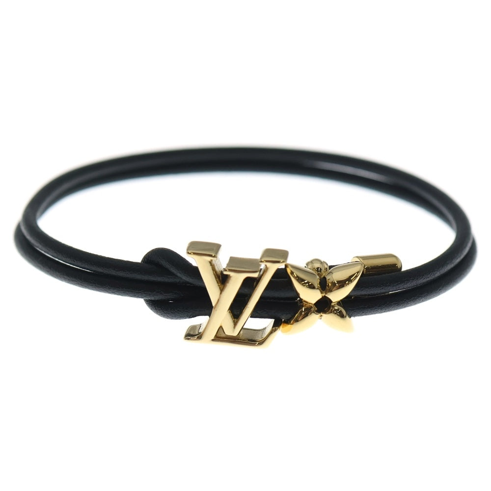 LOUIS VUITTON(ルイヴィトン) ブルーム ブレスレット レザー ブラック M8142Z ゴールド金具 レディース