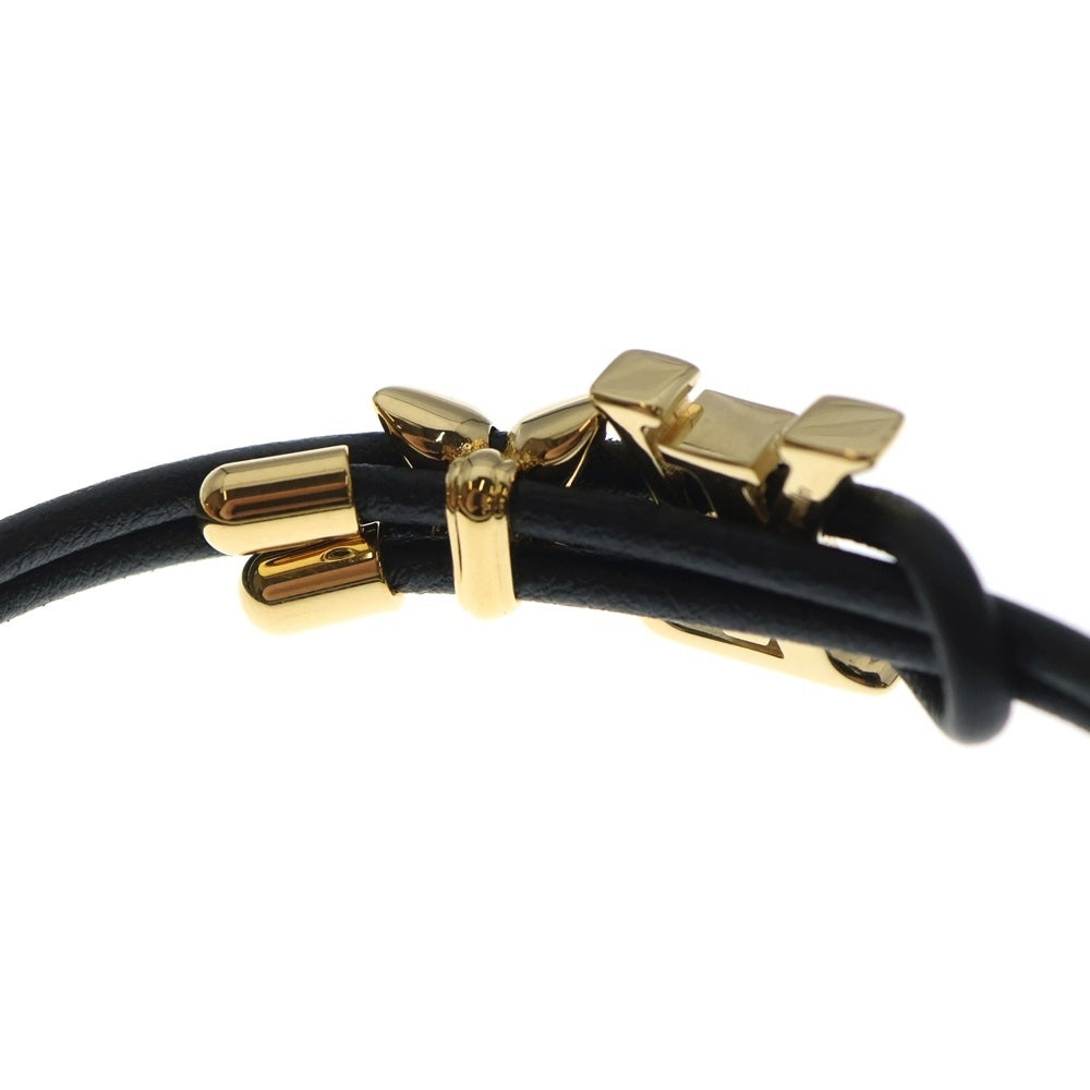 LOUIS VUITTON(ルイヴィトン) ブルーム ブレスレット レザー ブラック M8142Z ゴールド金具 レディース