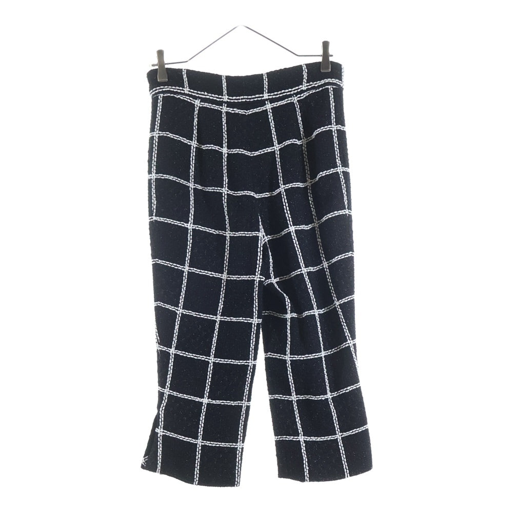 CHANEL(シャネル) ツイードチェック柄マリンパンツ ブラック