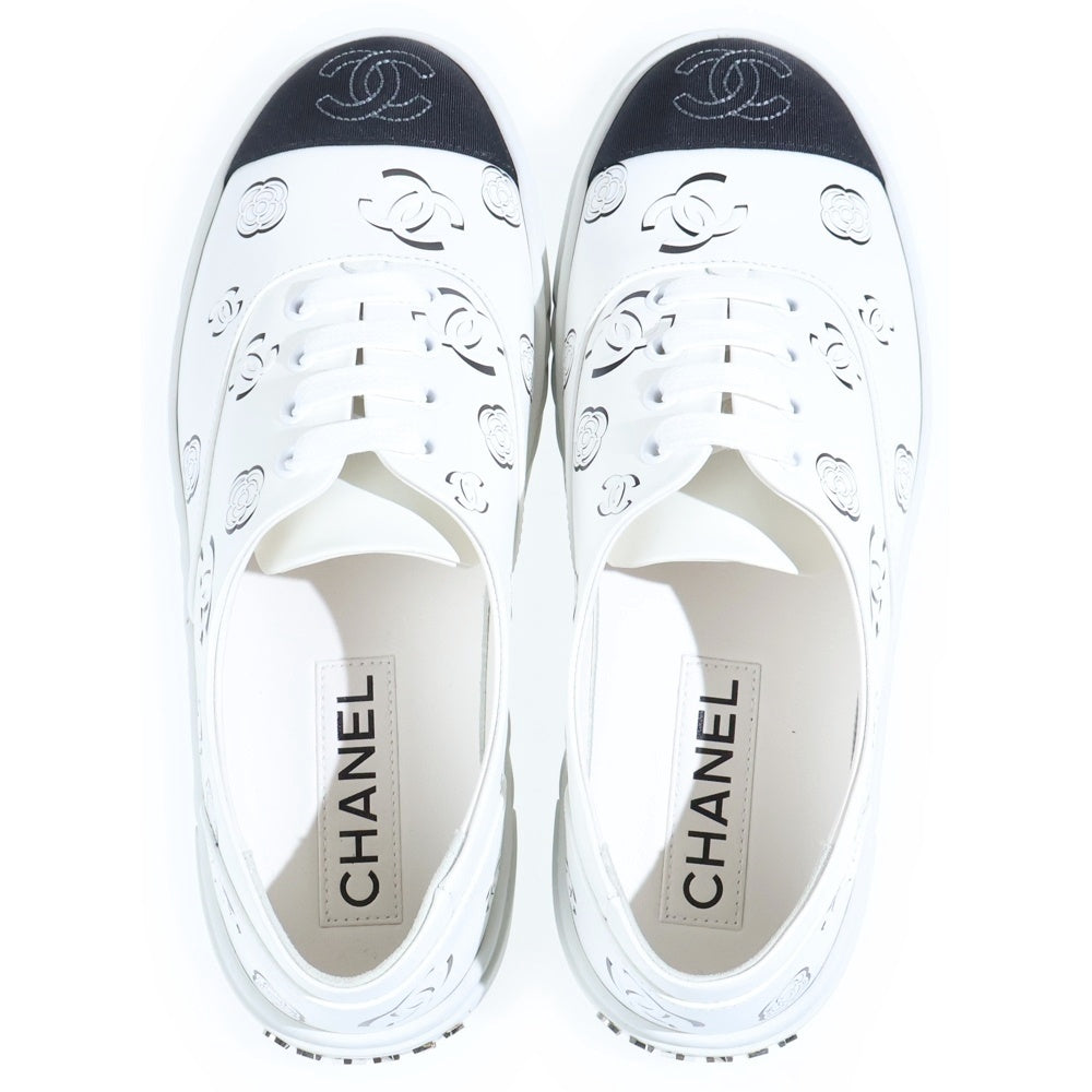 CHANEL(シャネル) カメリア グラフィティ レザーローカットスニーカー G45042 レディース