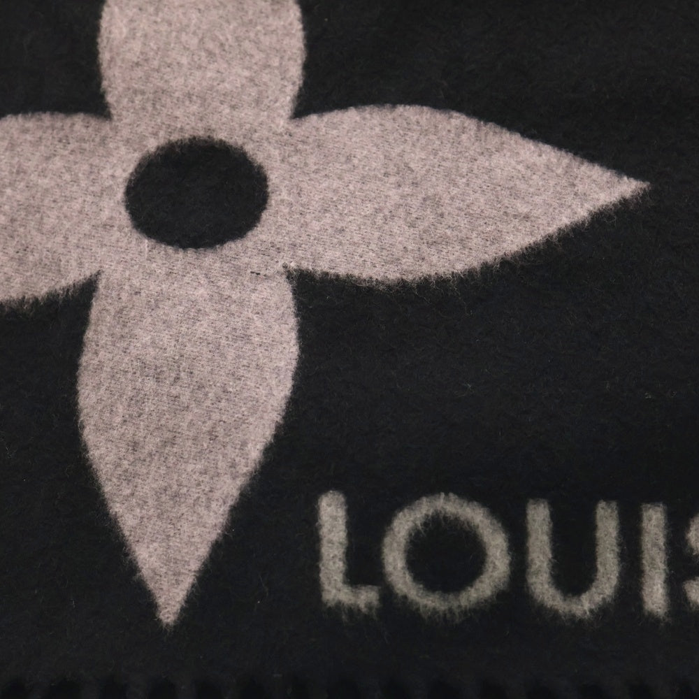 LOUIS VUITTON(ルイヴィトン) ジ アルティメット モノグラム ウールカシミヤマフラー ブラック M76383 レディース