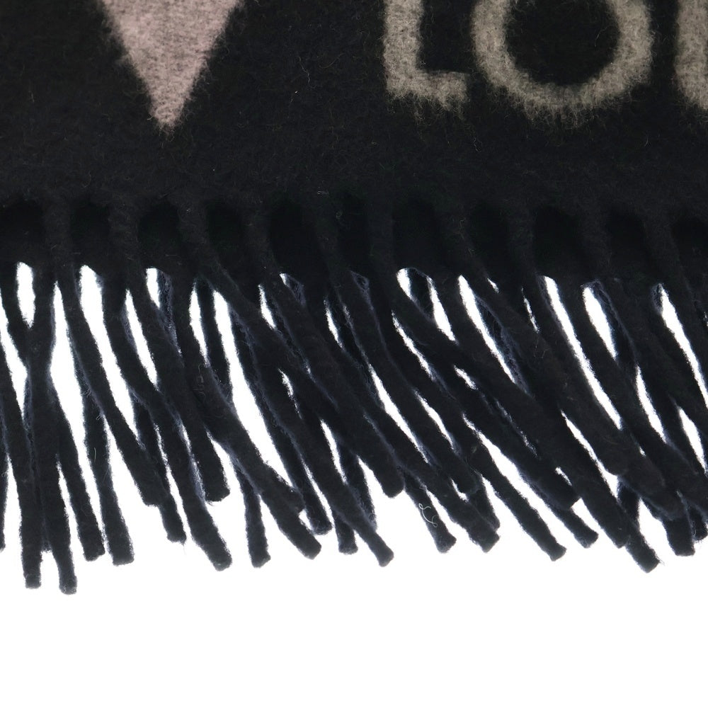 LOUIS VUITTON(ルイヴィトン) ジ アルティメット モノグラム ウールカシミヤマフラー ブラック M76383 レディース