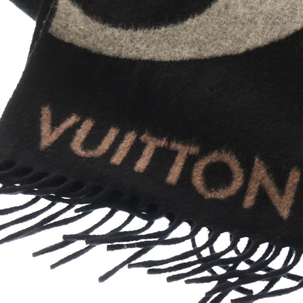 LOUIS VUITTON(ルイヴィトン) ジ アルティメット モノグラム ウールカシミヤマフラー ブラック M76383 レディース