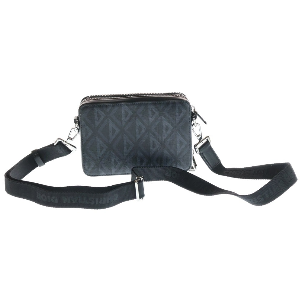 Christian Dior(クリスチャンディオール) CDダイヤモンド メッセンジャー ショルダーバッグ シルバー金具 ブラック 11-BO-0223 レディース